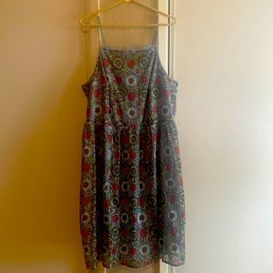 Blue flower patterned summer dress